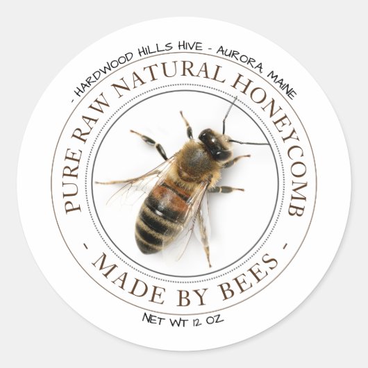 Etiket voor goudbijenhoningraat (Voorkant)