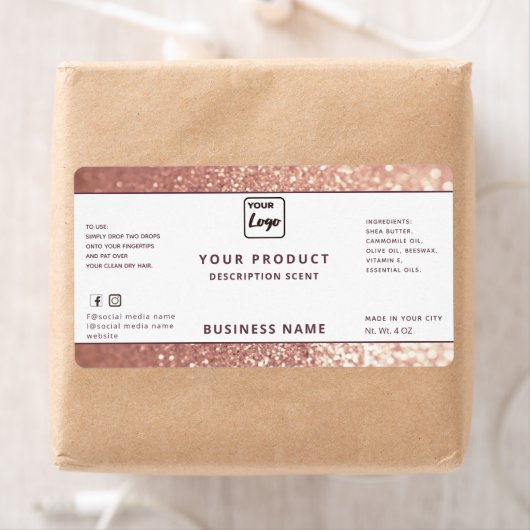 Etiket voor goudglitter voor professioneel roos (Insitu)