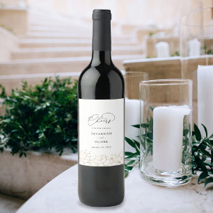 Etiket voor goudkleurige Floral Weddenschap 2