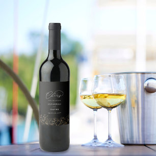 Etiket voor goudkleurige Floral Weddenschap 2