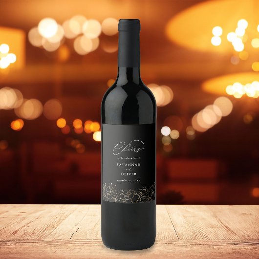 Etiket voor goudkleurige Floral Weddenschap 2