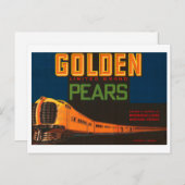 Etiket voor goudperen  fruitkratten briefkaart (Voorkant / Achterkant)