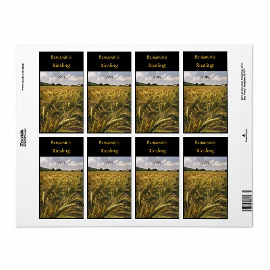 Etiket voor graanwijn (Full Sheet)