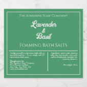 Etiket voor groene en witte waterdichte baardzout (Enkel label)