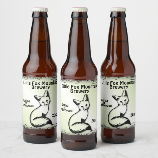 Etiket voor groene fox-bier (Flessen)
