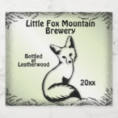 Etiket voor groene fox-bier (Enkel label)