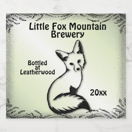 Etiket voor groene fox-bier (Enkel label)