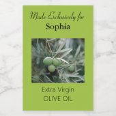 Etiket voor groene vertakking Olijfolie (Enkel label)