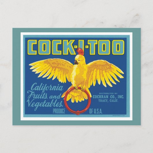 Etiket voor  groenten en fruit briefkaart (Voorkant)