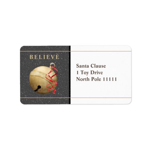 Etiket voor grote adressen, JINGLE BELL Kerstmis (Voorkant)