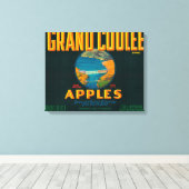 Etiket voor grote coupes - Coulee, WA Canvas Afdruk (Insitu (Houten vloer))