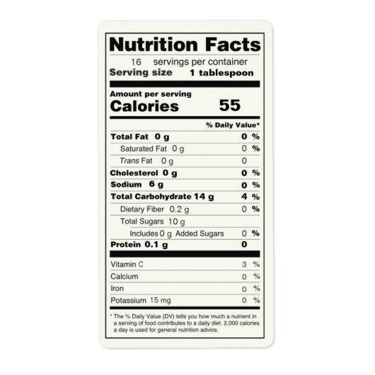 Etiket voor halfpuntengrootte van Jelly Nutrition  (Voorkant)