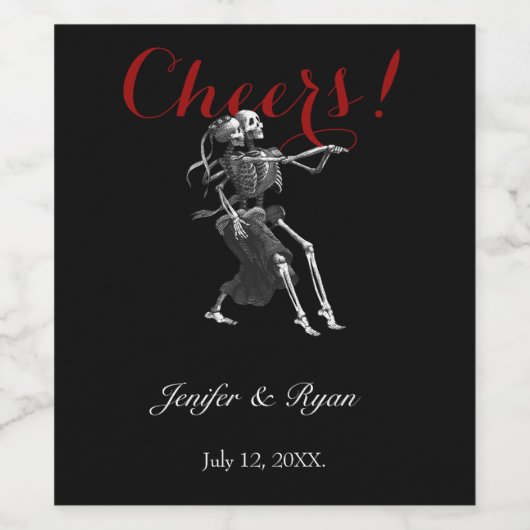 Etiket voor Halloween Wedding Wine (Enkel label)