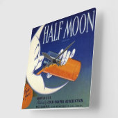 Etiket voor halve maan Sinaasappels Vierkante Klok (Hoek)