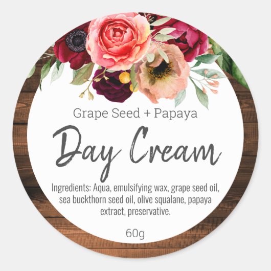 etiket voor handgemaakte crème op dag (Voorkant)