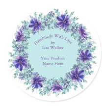 Etiket voor handgemaakte objecten Rustisch Paars, 