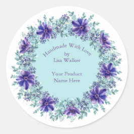 Etiket voor handgemaakte objecten Rustisch Paars, 