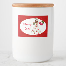 Etiket voor het inmaken van kersenconfiture