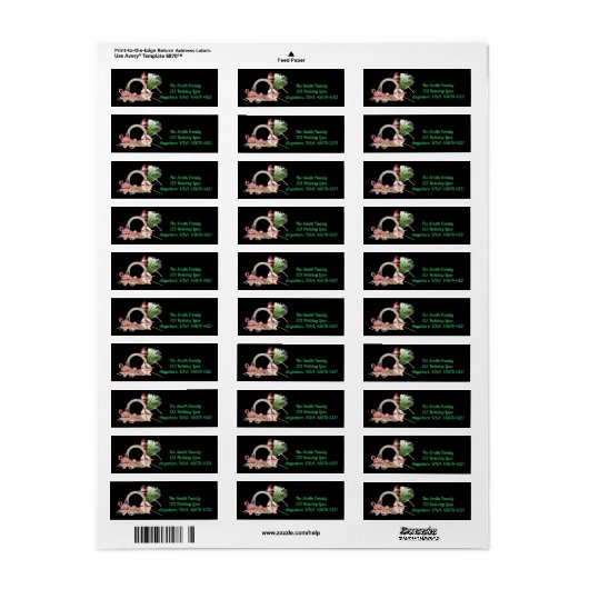 Etiket voor het kantooradres voor kerst (Full Sheet)