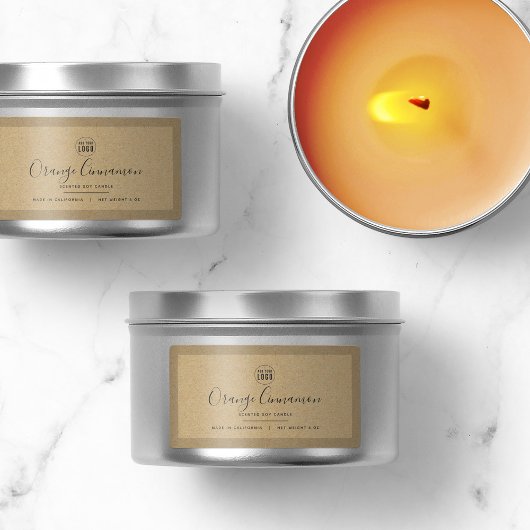 Etiket voor het Logo Border Kraft-product toevoege