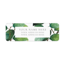 ETIKET VOOR HET TERUGKERNADRES "GROENE LEAVES"