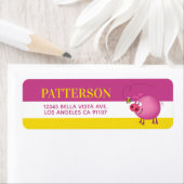 Etiket voor het terugzendadres voor varkens en bij (Insitu)