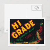 Etiket voor Hi Grade Pear Briefkaart (Voorkant / Achterkant)