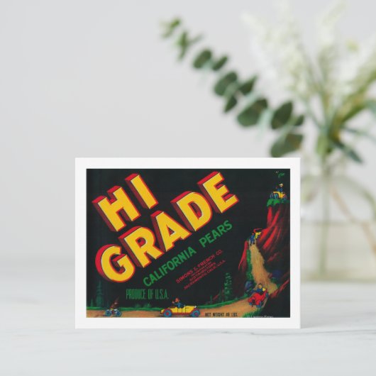 Etiket voor Hi Grade Pear Briefkaart (Staand voorkant)