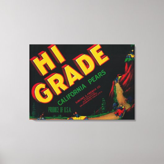 Etiket voor Hi Grade Pear Canvas Afdruk (Voorkant)