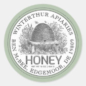 Etiket voor honing van ivoor ( schuine streep) (Voorkant)