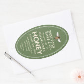 Etiket voor honing van ovaal Queenline met bijen 1 (Envelop)