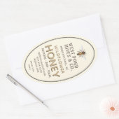 Etiket voor honing van ovaal Queenline met bijen 1 (Envelop)