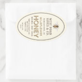 Etiket voor honing van ovaal Queenline met bijen 1 (Tas)