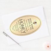 Etiket voor honing van ovaal Queenline met bijen 1 (Envelop)