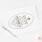 Etiket voor honing van ovaal Queenline met bijen 1 (Envelop)