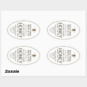 Etiket voor honing van ovaal Queenline met bijen 1 (Vel)