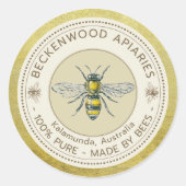 Etiket voor honingbijen Gele bijenhouder Apiary Go (Voorkant)