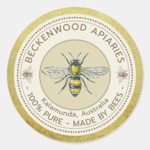 Etiket voor honingbijen Gele bijenhouder Apiary Go