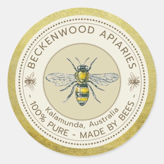 Etiket voor honingbijen Gele bijenhouder Apiary Go (Voorkant)