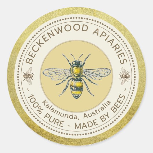 Etiket voor honingbijen Gele bijenhouder Apiary Go (Voorkant)