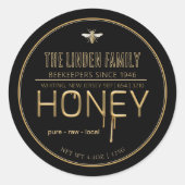 Etiket voor honingdruppels met bijen (Voorkant)