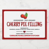 Etiket voor ingemaakte kersen (Enkel label)