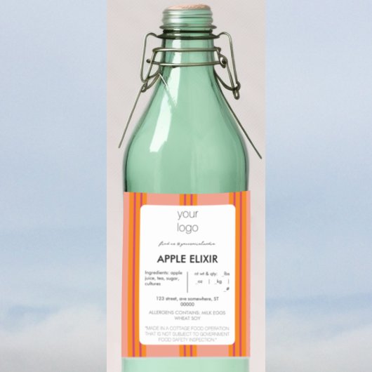 Etiket voor ingrediënten van het product