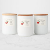 Etiket voor kersenconserve met ingrediëntenlijst (Flessen)