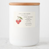 Etiket voor kersenconserve met ingrediëntenlijst (Voorkant)