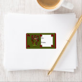 Etiket voor kerstcadeautjes met Label in Poinsetti (Insitu)