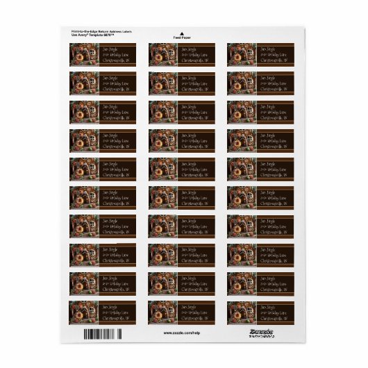 Etiket voor kerstmis bij ontbijt (Full Sheet)