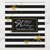 Etiket voor kerstwijn met hedendaagse strepen (Enkel label)