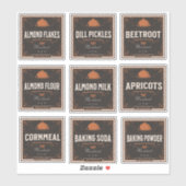 Etiket voor keukengebruik instellen op 1  donkerpa sticker (Vel)