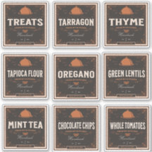 Etiket voor keukengebruik Reeks 3  donkerpapier